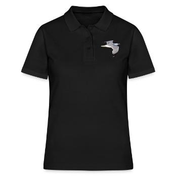 Möwe - Frauen Polo Shirt - Schwarz - Vorne - Ailine (174cm)
