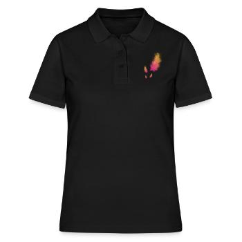 Feder - Frauen Polo Shirt - Schwarz - Vorne - Ailine (174cm)