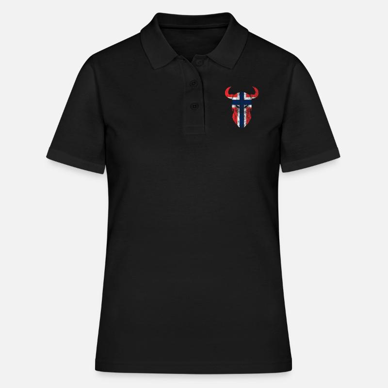 Norway flag viking gift idea - Women's Polo Shirt - black