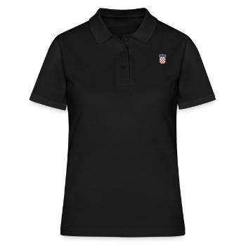 Kroate Herz Wappen - Frauen Polo Shirt - Schwarz - Vorne - Ailine (174cm)
