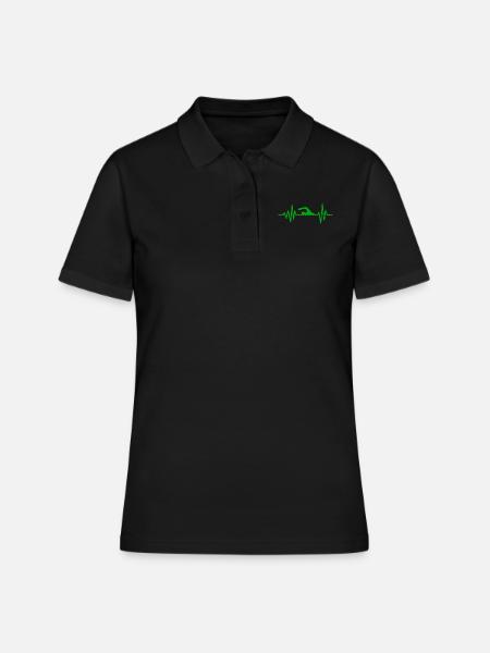Natation rythme cardiaque passion passe-temps baignade - Polo Femme - noir