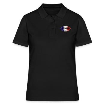 Frankreich Lippen - Frauen Polo Shirt - Schwarz - Vorne - Ailine (174cm)