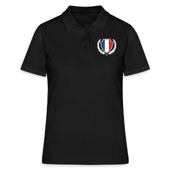 Frankreich Flagge Fahne Herkunft Nationalfarben - Frauen Polo Shirt - Schwarz - Vorne - Ailine (174cm)