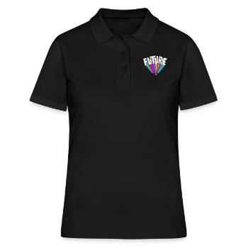 L'avenir est maintenant cadeau futur cool dire coloré - Polo Femme - noir - Devant - Ailine (174cm)