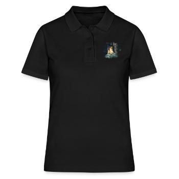 Löwe Fels König Sternzeichen Geschenkidee - Frauen Polo Shirt - Schwarz - Vorne - Ailine (174cm)
