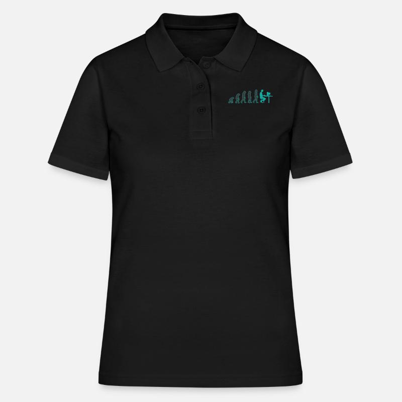 Evolution Computer Nerd Streber Geschenkidee - Frauen Polo Shirt - Schwarz