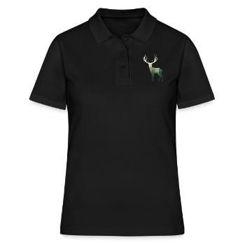 Forêt de cerfs - Polo Femme - noir - Devant - Ailine (174cm)