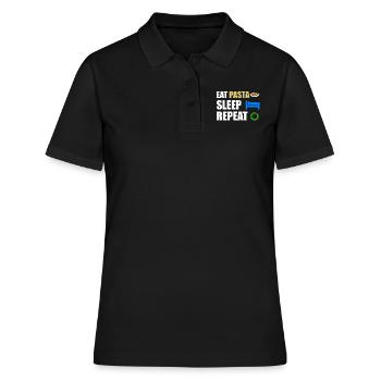 Pasta - Frauen Polo Shirt - Schwarz - Vorne - Ailine (174cm)
