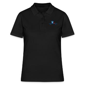 Scotland Country Heartbeat Patriot Love T-Shirt - Frauen Polo Shirt - Schwarz - Vorne - Ailine (174cm)