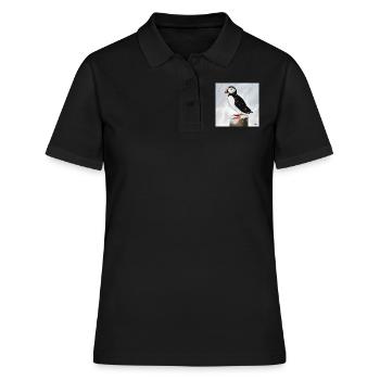 Macareux peint dans la conception d'oiseaux de neige - Polo Femme - noir - Devant - Ailine (174cm)