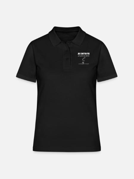 je deteste les gens du matin - Polo Femme - noir