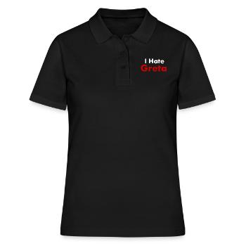 Hate Greta - Frauen Polo Shirt - Schwarz - Vorne - Ailine (174cm)