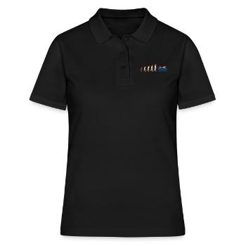 Evolution Winter Schwimmen Lustige Geschenkidee - Frauen Polo Shirt - Schwarz - Vorne - Ailine (174cm)