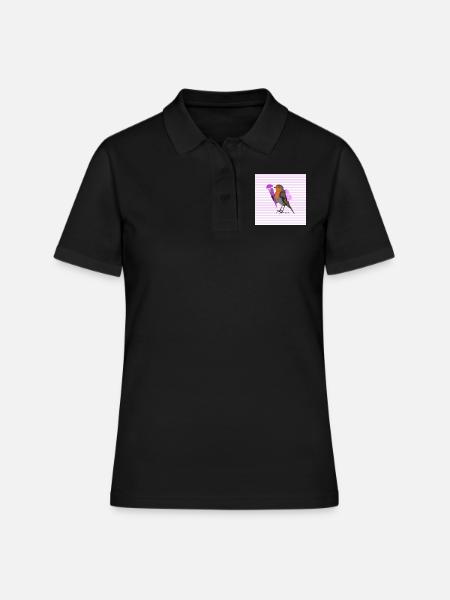 European robin bird knapsack school bag back to school - Women's Polo Shirt - black