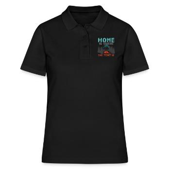 Winter camping tents camping mountains forest outdoor - Women's Polo Shirt - black - Front - Ailine (174cm)