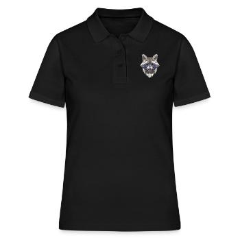 Polygon Art Geometric Raccoon Gift - Women's Polo Shirt - black - Front - Ailine (174cm)
