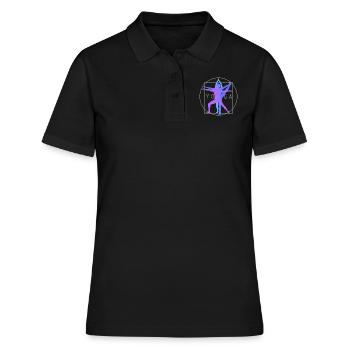 Homme de vitruve yoga yoga mouvement logo dames - Polo Femme - noir - Devant - Ailine (174cm)