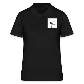 Magpie bird animal gift women men children - Women's Polo Shirt - black - Front - Ailine (174cm)