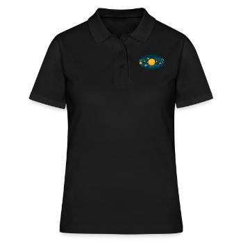 Planeten Sonnensystem Sonne Auge Erde Weltall - Frauen Polo Shirt - Schwarz - Vorne - Ailine (174cm)