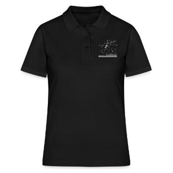 Be Free! Süßes Löwenzahn Pusteblumen Blumen - Frauen Polo Shirt - Schwarz - Vorne - Ailine (174cm)
