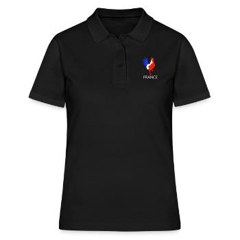 Hahn blau weiß rot - Frauen Polo Shirt - Schwarz - Vorne - Ailine (174cm)