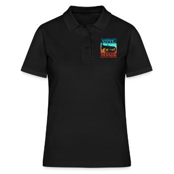 Retro Tuba Design mit Spruch - Frauen Polo Shirt - Schwarz - Vorne - Ailine (174cm)