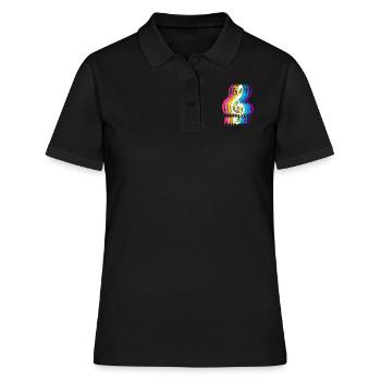 Musicien clef clé de sol musique - Polo Femme - noir - Devant - Ailine (174cm)