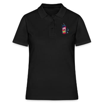 soft drink energy drink beer design - Frauen Polo Shirt - Schwarz - Vorne - Ailine (174cm)