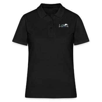 Diver Heart Line Heartbeat cadeau de plongeur - Polo Femme - noir - Devant - Ailine (174cm)