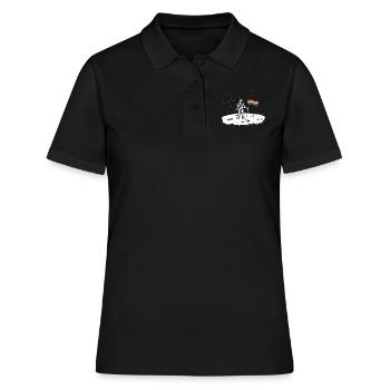 Drapeau arc-en-ciel astronaute - Polo Femme - noir - Devant - Ailine (174cm)