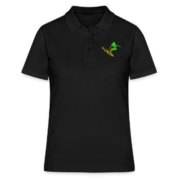 Surf Girl Tribal Tattoo Surf Lover Geschenkidee - Frauen Polo Shirt - Schwarz - Vorne - Ailine (174cm)