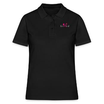 Ears Ears Heart Beat ECG Bunnies - Women's Polo Shirt - black - Front - Ailine (174cm)