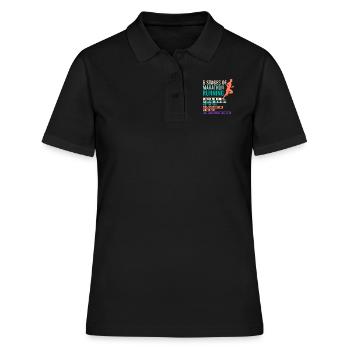 6 Stages of Marathon Running Saying Runner Funny - Women's Polo Shirt - black - Front - Ailine (174cm)