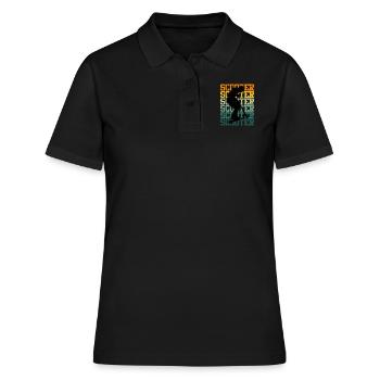 Scooter Geschenk Vintage Roller Skater Skatepark - Frauen Polo Shirt - Schwarz - Vorne - Ailine (174cm)