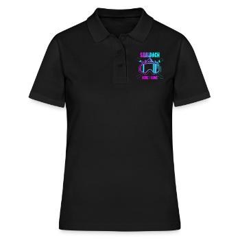 Saalbach Hinterglemm Skiurlaub Skipiste - Frauen Polo Shirt - Schwarz - Vorne - Ailine (174cm)