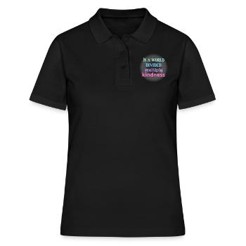 In einer geteilten Welt multiplizieren Sie Freundlichkeit. Einfache Mathematik - Frauen Polo Shirt - Schwarz - Vorne - Ailine (174cm)