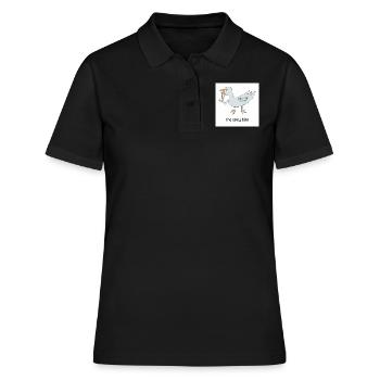 The early bird - Frauen Polo Shirt - Schwarz - Vorne - Ailine (174cm)