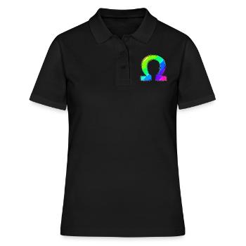 Omega | Symbol | griechisches Alphabet - Frauen Polo Shirt - Schwarz - Vorne - Ailine (174cm)