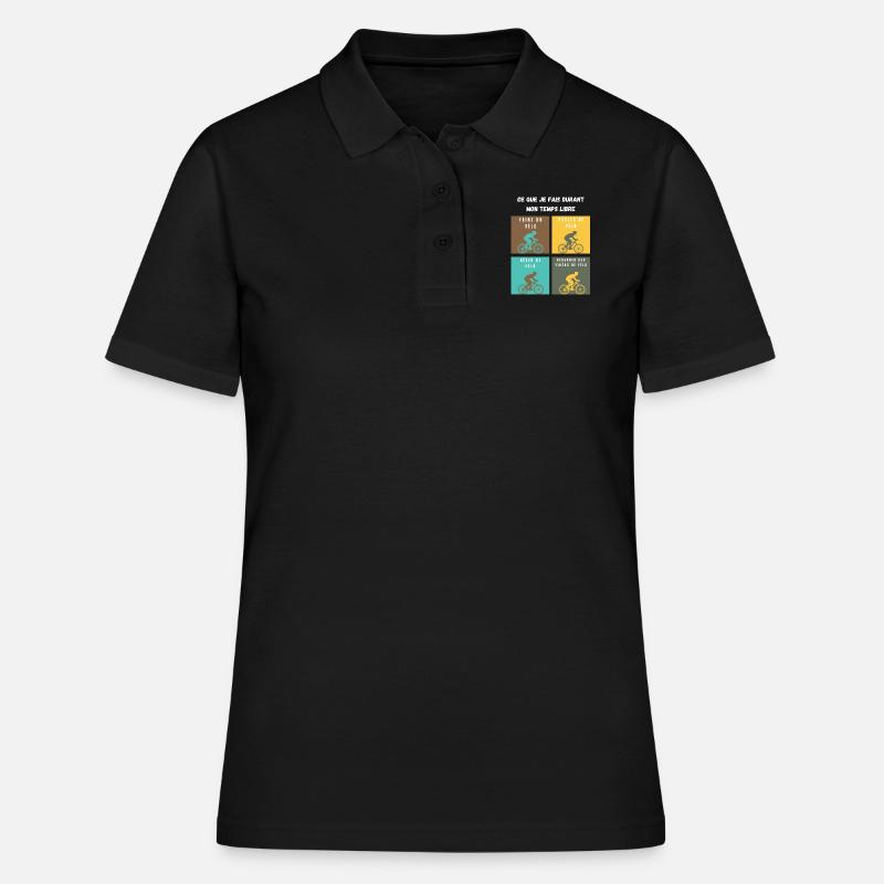 ce que je fais durant mon temps libre vélo - Polo Femme - noir