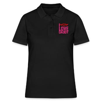 « J’aime papa » - Polo Femme - noir - Devant - Ailine (174cm)