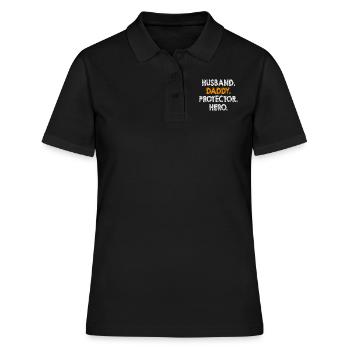 Fête des Pères Papa Papa Papa Papa Papa Papa - Polo Femme - noir - Devant - Ailine (174cm)