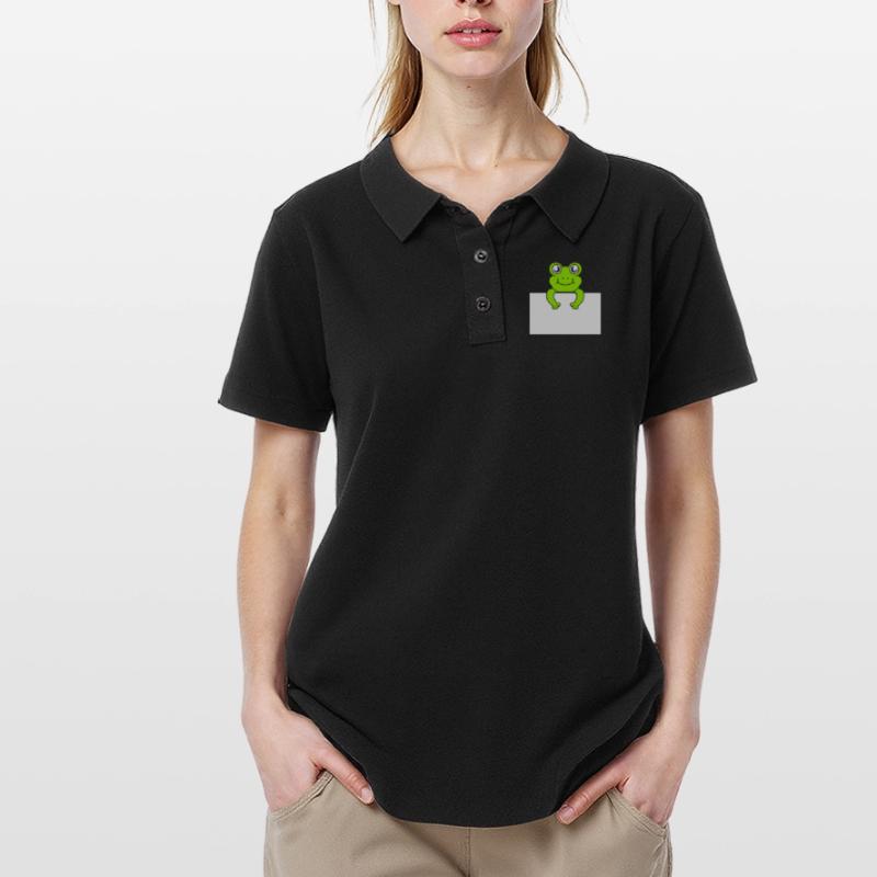 Present text Comic Frog Women's Polo Shirt