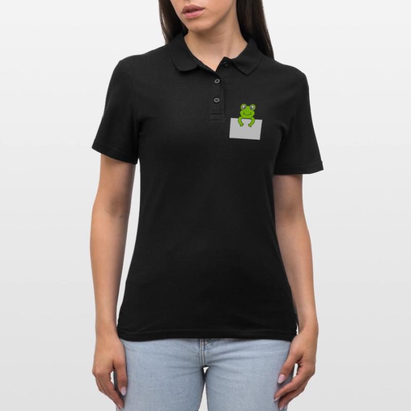 Present text Comic Frog Women's Polo Shirt