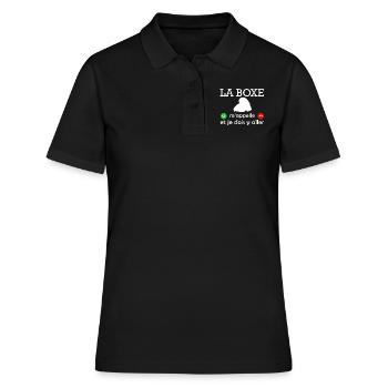 la boxe m appelle / cadeau humour boxeur - Polo Femme - noir - Devant - Ailine (174cm)