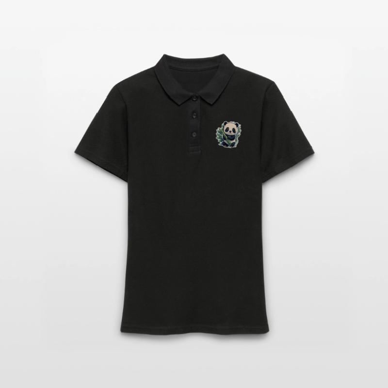 Leuke Panda met Bamboe Vrouwen poloshirt