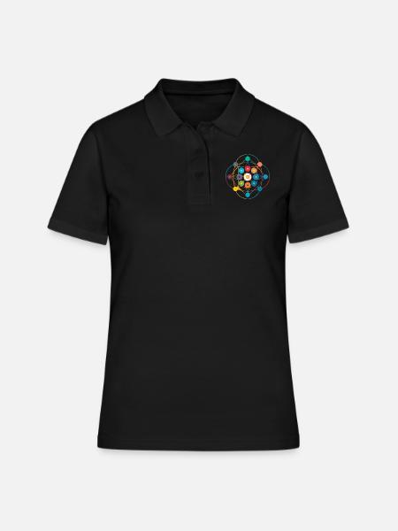Diagram of an atom - Women's Polo Shirt - black