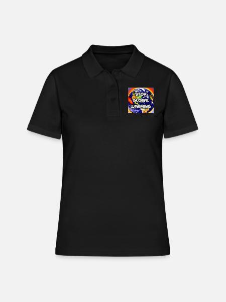 Stop global warming - Frauen Polo Shirt - Schwarz