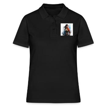 Gaming art woman - Frauen Polo Shirt - Schwarz - Vorne - Ailine (174cm)