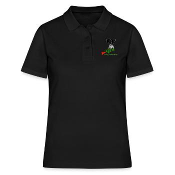 Palestine libre, colombes, liberté, guerre, Palestine - Polo Femme - noir - Devant - Ailine (174cm)