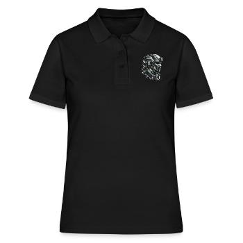 Guerrier méca monochrome - Polo Femme - noir - Devant - Ailine (174cm)